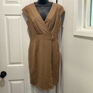 Calvin Klein Zipper Turnlock Faux Wrap Sheath Dress